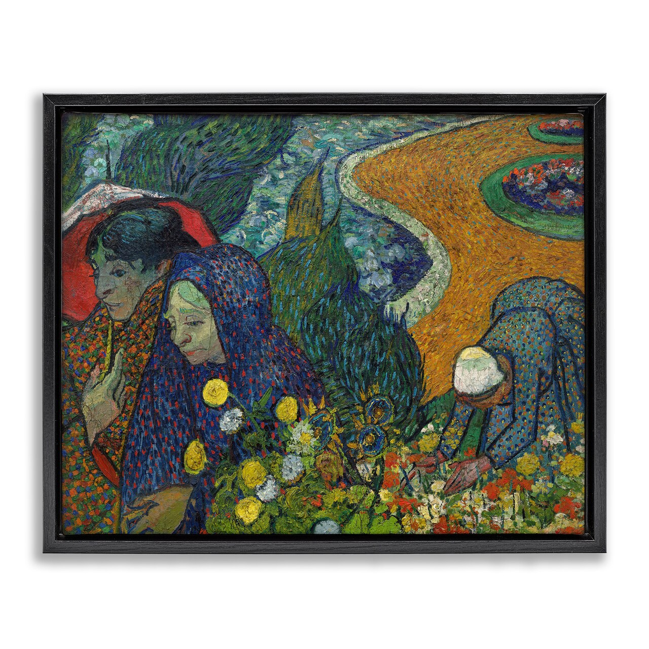 Stupell Industries Van Gogh Memory of Garden at Etten Framed Floater Canvas Wall Art Design by one1000paintings